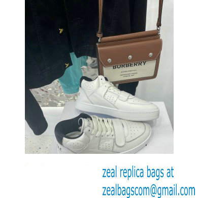 Celine Ct-02 Mid Sneakers With Velcro In Calfskin White/Black 2022 - Click Image to Close