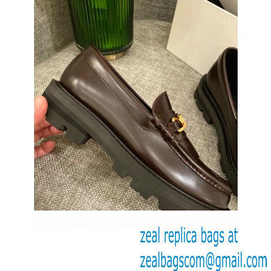Celine Fringes Margaret Loafers With Triomphe Chain In Polished Bull Burgundy 2022 - Click Image to Close