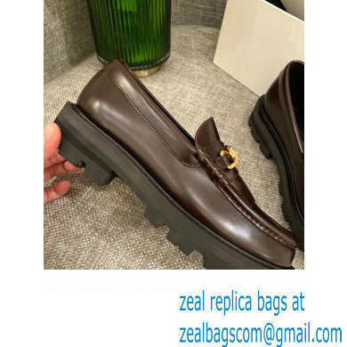 Celine Fringes Margaret Loafers With Triomphe Chain In Polished Bull Burgundy 2022