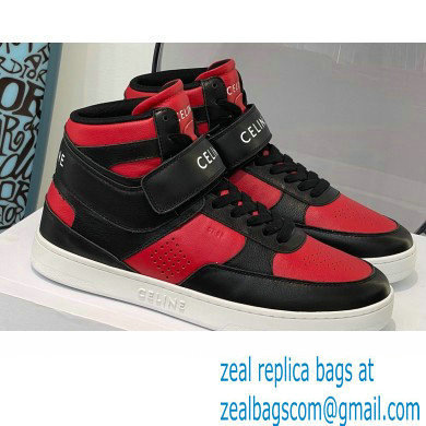 Celine High Sneakers Ct-03 With Velcro In Calfskin Black/Red 2022