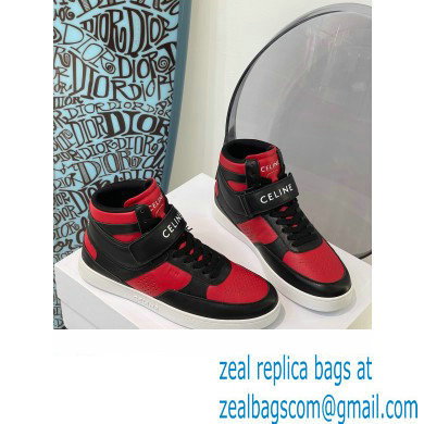 Celine High Sneakers Ct-03 With Velcro In Calfskin Black/Red 2022