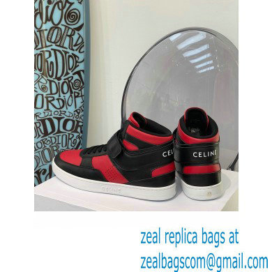 Celine High Sneakers Ct-03 With Velcro In Calfskin Black/Red 2022