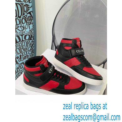 Celine High Sneakers Ct-03 With Velcro In Calfskin Black/Red 2022