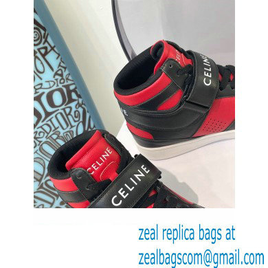 Celine High Sneakers Ct-03 With Velcro In Calfskin Black/Red 2022