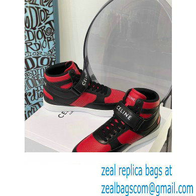 Celine High Sneakers Ct-03 With Velcro In Calfskin Black/Red 2022