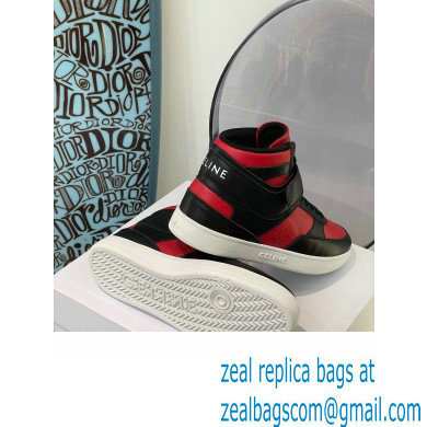 Celine High Sneakers Ct-03 With Velcro In Calfskin Black/Red 2022