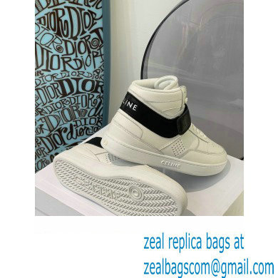 Celine High Sneakers Ct-03 With Velcro In Calfskin White/Black 2022 - Click Image to Close