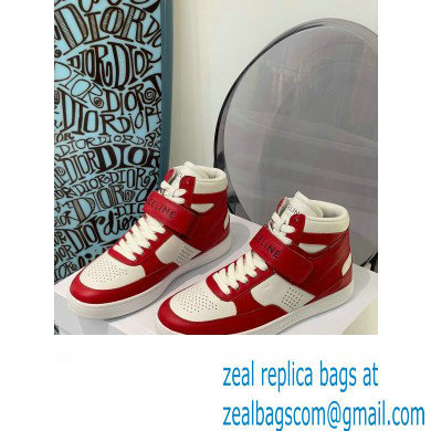 Celine High Sneakers Ct-03 With Velcro In Calfskin White/Red 2022 - Click Image to Close