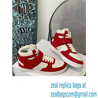 Celine High Sneakers Ct-03 With Velcro In Calfskin White/Red 2022 - Click Image to Close