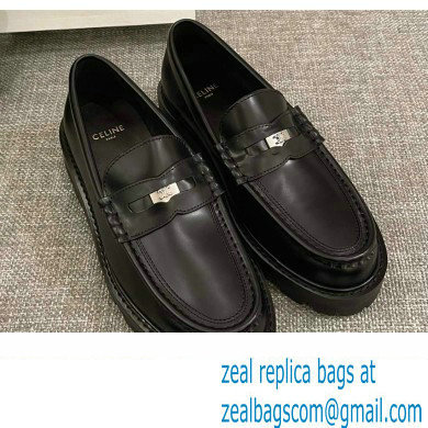 Celine Margaret Penny Chunky Loafers In Polished Bull Black 2022 - Click Image to Close