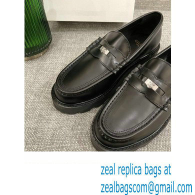 Celine Margaret Penny Chunky Loafers In Polished Bull Black 2022