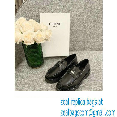 Celine Margaret Penny Chunky Loafers In Polished Bull Black 2022 - Click Image to Close