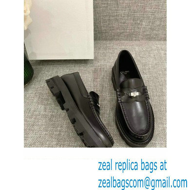 Celine Margaret Penny Chunky Loafers In Polished Bull Black 2022 - Click Image to Close