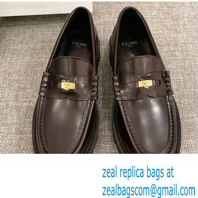 Celine Margaret Penny Chunky Loafers In Polished Bull Coffee 2022