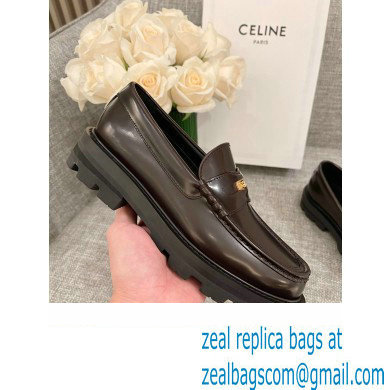 Celine Margaret Penny Chunky Loafers In Polished Bull Coffee 2022