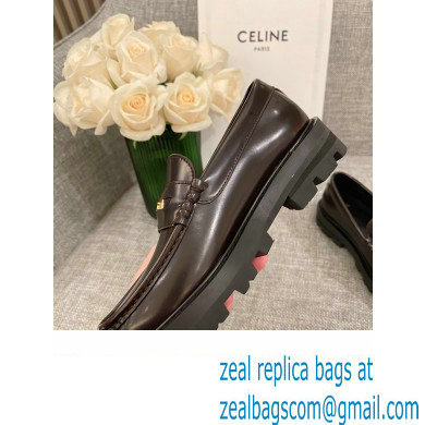 Celine Margaret Penny Chunky Loafers In Polished Bull Coffee 2022