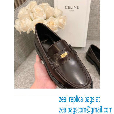 Celine Margaret Penny Chunky Loafers In Polished Bull Coffee 2022