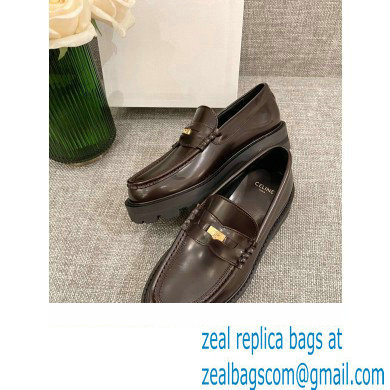 Celine Margaret Penny Chunky Loafers In Polished Bull Coffee 2022