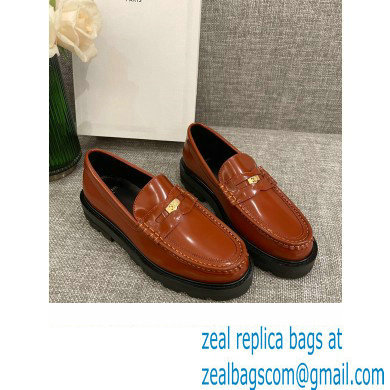 Celine Margaret Penny Chunky Loafers In Polished Bull Tan 2022