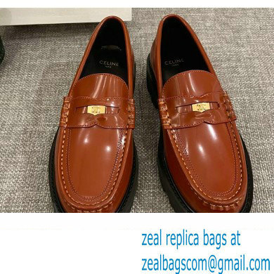 Celine Margaret Penny Chunky Loafers In Polished Bull Tan 2022