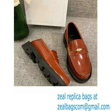 Celine Margaret Penny Chunky Loafers In Polished Bull Tan 2022