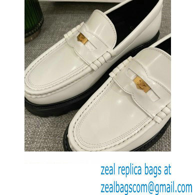 Celine Margaret Penny Chunky Loafers In Polished Bull White 2022