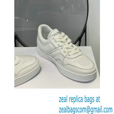 Celine Trainer Low Lace-up Sneakers In Calfskin White 2022
