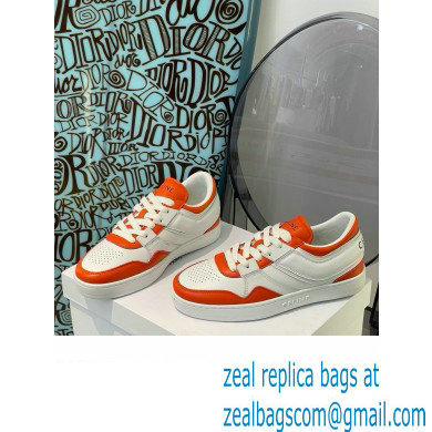 Celine Trainer Low Lace-up Sneakers In Calfskin White/Orange 2022 - Click Image to Close