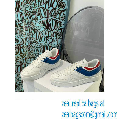 Celine Trainer Low Lace-up Sneakers In Calfskin White/Red/Blue 2022 - Click Image to Close