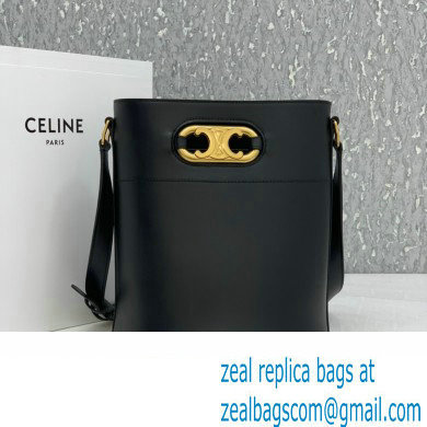 Celine bucket maillon Triomphe calfskin bag black