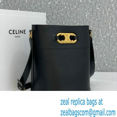 Celine bucket maillon Triomphe calfskin bag black - Click Image to Close