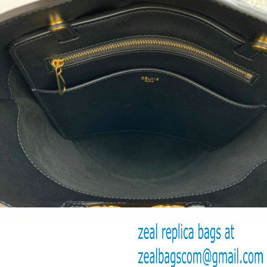 Celine bucket maillon Triomphe calfskin bag black