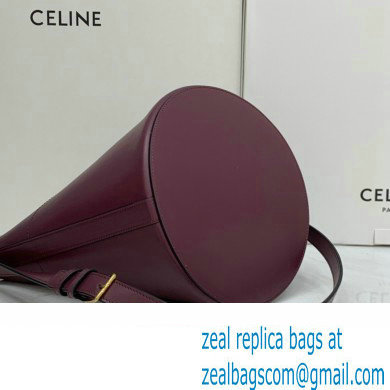 Celine bucket maillon Triomphe calfskin bag burgundy