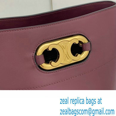 Celine bucket maillon Triomphe calfskin bag burgundy