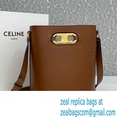 Celine bucket maillon Triomphe calfskin bag tan