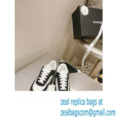 Chanel Canvas Logo Sneakers White/Black 2022
