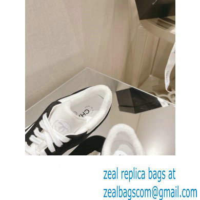 Chanel Canvas Logo Sneakers White/Black 2022 - Click Image to Close