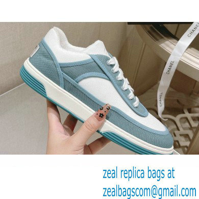 Chanel Canvas Logo Sneakers White/Green 2022