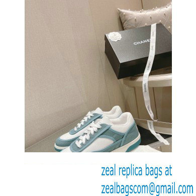 Chanel Canvas Logo Sneakers White/Green 2022 - Click Image to Close