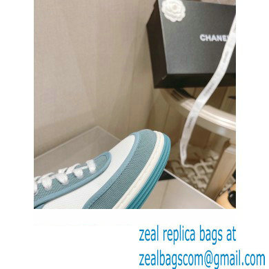 Chanel Canvas Logo Sneakers White/Green 2022