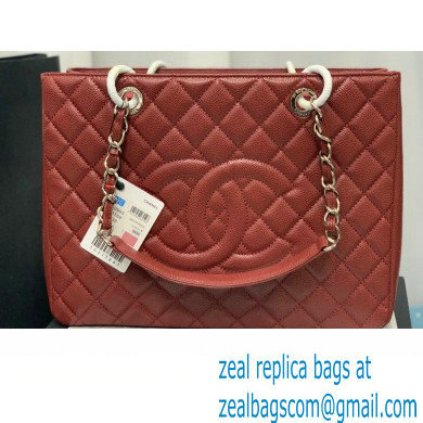 Chanel GST Shopping Tote Bag A50995 in Caviar Leather Burgundy/Silver