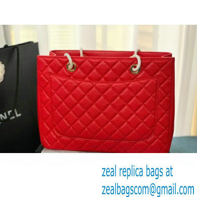 Chanel GST Shopping Tote Bag A50995 in Caviar Leather Red/Gold