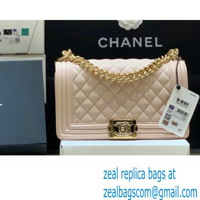 Chanel Le Boy Bag In caviar Leather nude With Gold Hardware (Original Quality)
