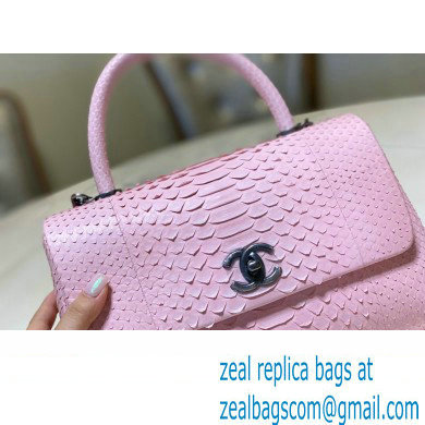 Chanel Python Coco Handle Medium Flap Bag with Top Handle 02