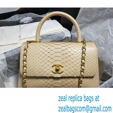 Chanel Python Coco Handle Medium Flap Bag with Top Handle 12