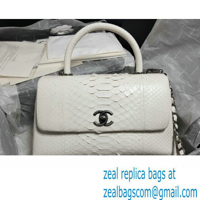 Chanel Python Coco Handle Medium Flap Bag with Top Handle 15