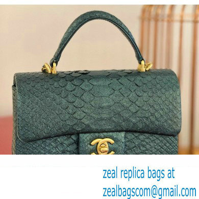Chanel Python Coco Handle Mini Flap Bag with Top Handle 20