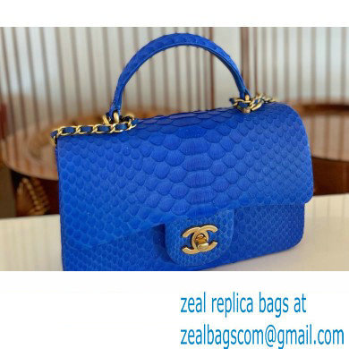 Chanel Python Coco Handle Mini Flap Bag with Top Handle 24