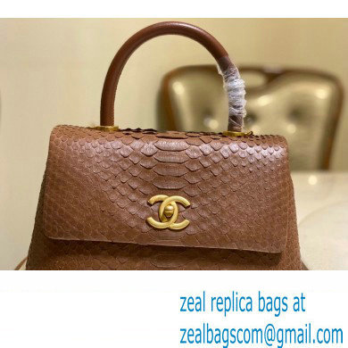 Chanel Python Coco Handle Small Flap Bag with Top Handle 09