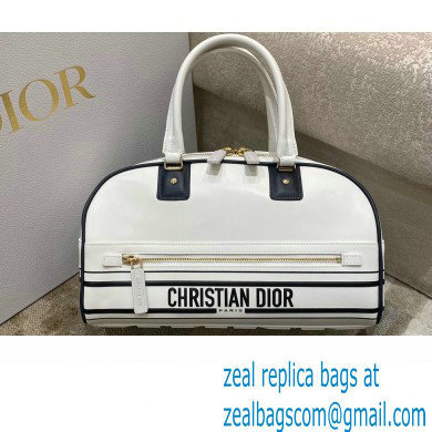 Dior Medium Vibe Zip Bowling Bag White 2022 - Click Image to Close